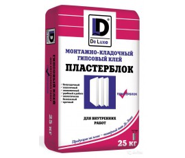 Монтажно-кладочный гипсовый клей "Пластерблок" De Luxe